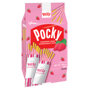 Pocky Strawberry Cream Covered Biscuit Sticks 3.81oz(108g) 9 Packs