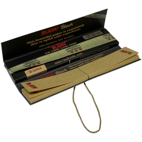 Raw - Classic Black King Size Slim Tips Connoisseur - 24 Counts Per Box