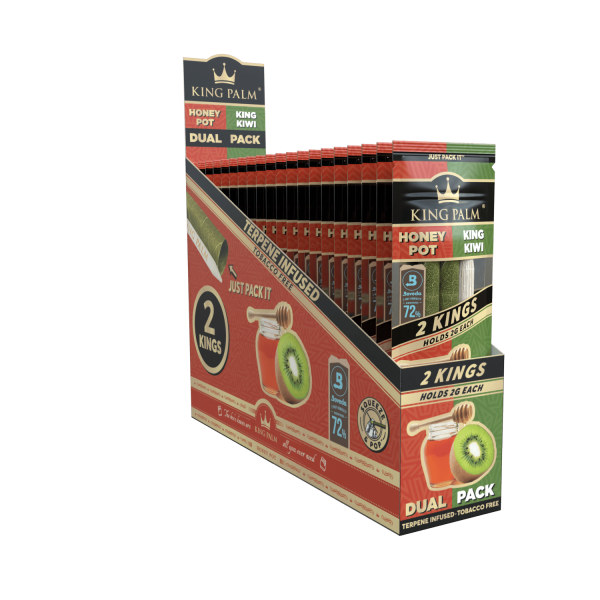 King Palm - Dual Pack Cones - King Size - 2 Grams - 2 Counts Per Pack - 20 Packs Per Display