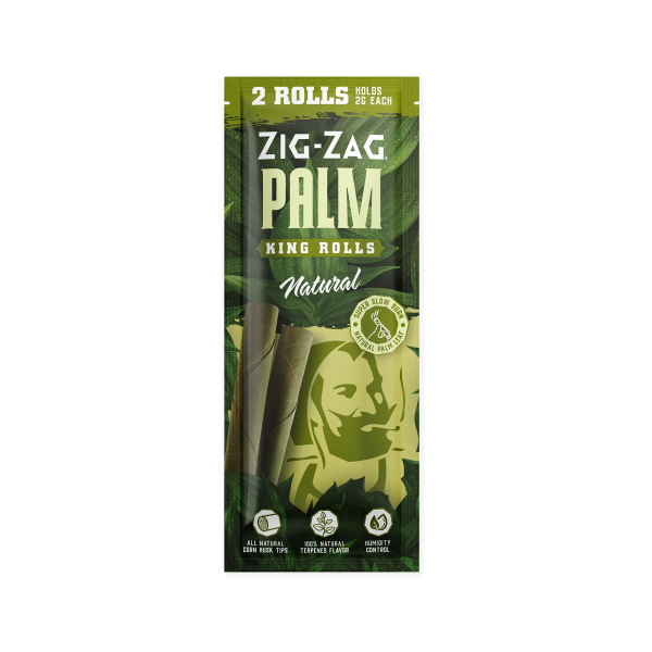 Zig Zag Palm King Rolls - 2 Counts Per Pack - 15 Packs Per Box - Natural