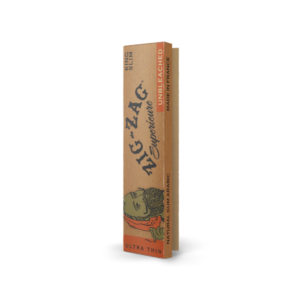 Zig Zag Supericure Unbleached King Slim - 24 Per Box - 25 Per Display